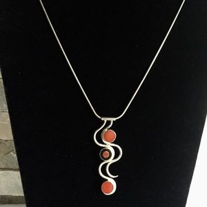 MODERNIST Sterling Silver Enamel Double Side Slidi